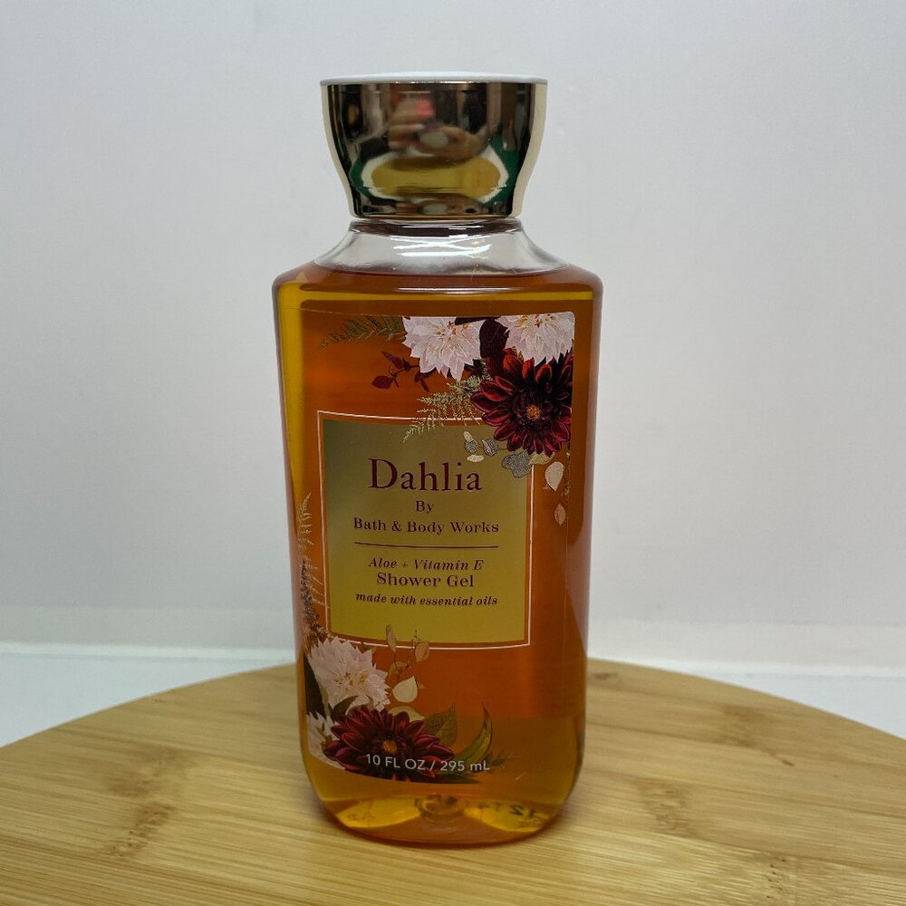Bath & Body Works Dahlia Shower Gel 10 oz Body Wash Essential Oil Aloe Vitamin E